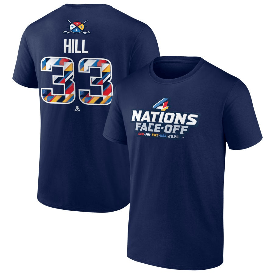 Adin Hill 2025 4 Nations Face-Off Pick-A-Player Navy T-Shirt 1 Adin Hill 2025 4 Nations Face-Off Pick-A-Player Navy T-Shirt