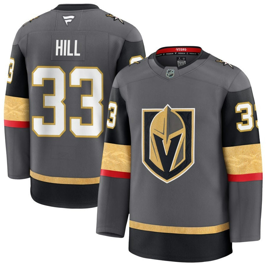 Adin Hill Vegas Golden Knights 2025 Alternate Premium Gray Jersey