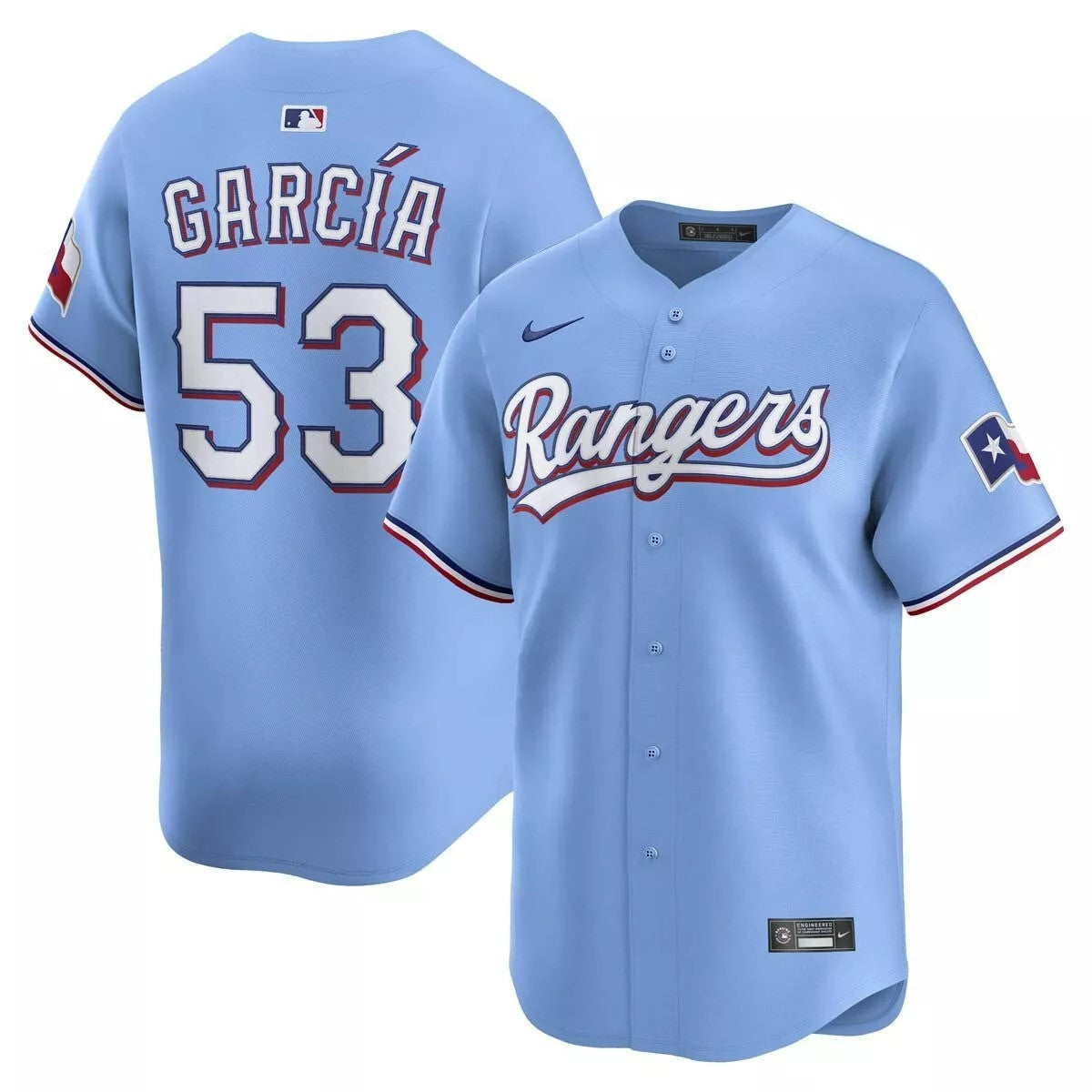 Adolis Garcia Texas Rangers 2025 Alternate MLB Limited Jersey - Light Blue 1 Adolis Garcia Texas Rangers 2025 Alternate MLB Limited Jersey - Light Blue