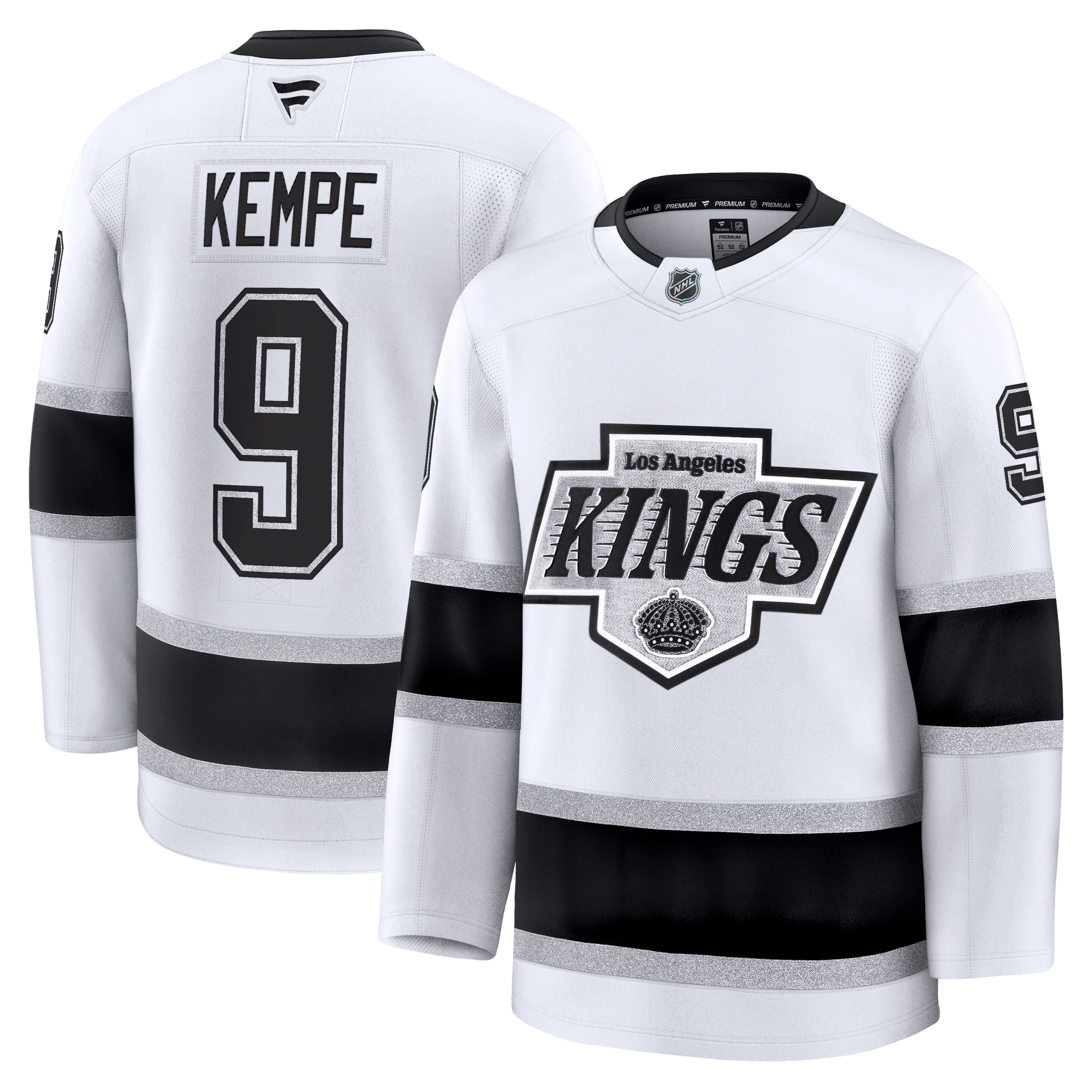 Adrian Kempe Los Angeles Kings 2025 Premium Away Jersey - White 1 Adrian Kempe Los Angeles Kings 2025 Premium Away Jersey - White