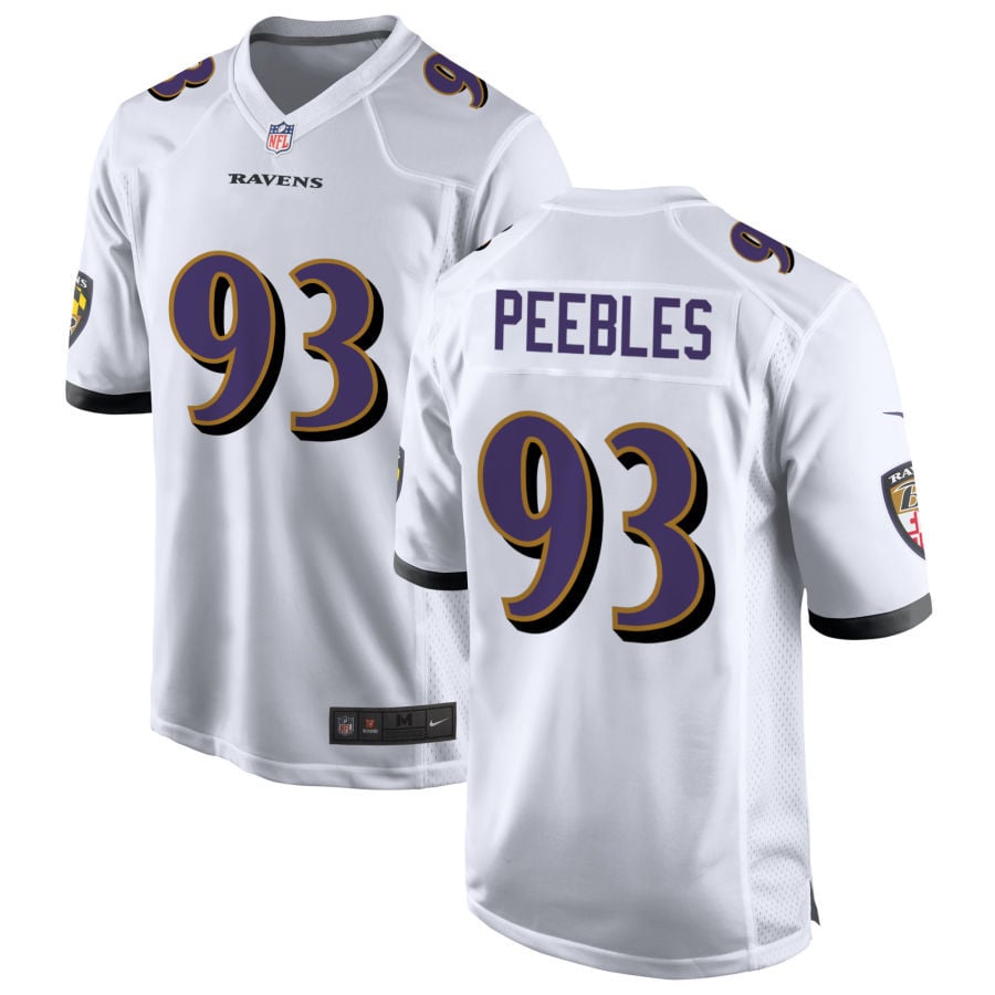 Aeneas Peebles Baltimore Ravens 2025 Game Jersey - White