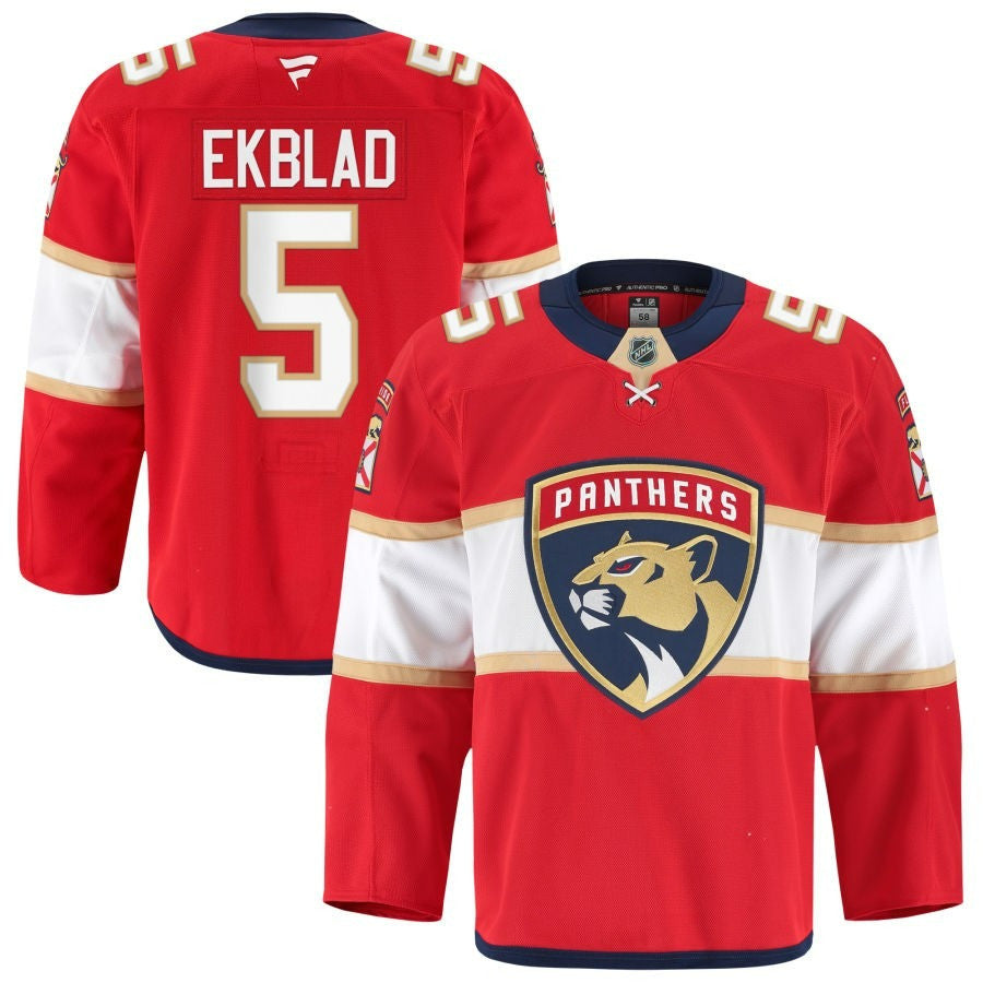Aeron Ekblab Florida Panthers 2025 Home Red Jersey 1 Aeron Ekblab Florida Panthers 2025 Home Red Jersey