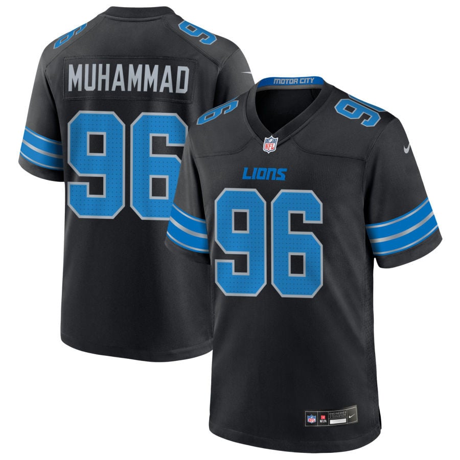 AI-Quadin Muhammad Detroit Lions 2025 Alternate Game Jersey - Black