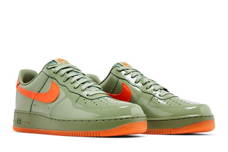 Air Force 1 Low 07 Premium Oil Green Safety Orange Sneaker Style HJ9118-386 - Image 9