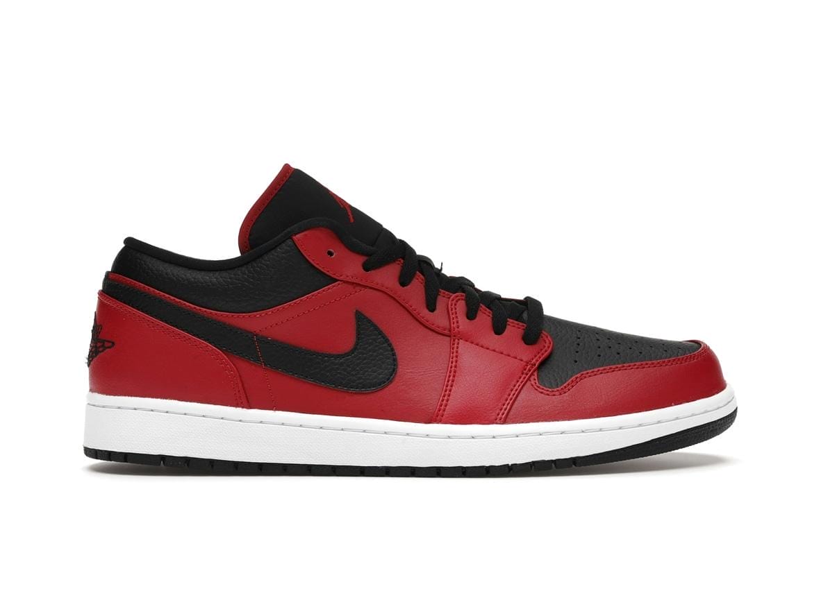 Air Jordan 1 Low Reverse Bred Pebbled Swoosh Sneaker Style 553558-605 - Image 2