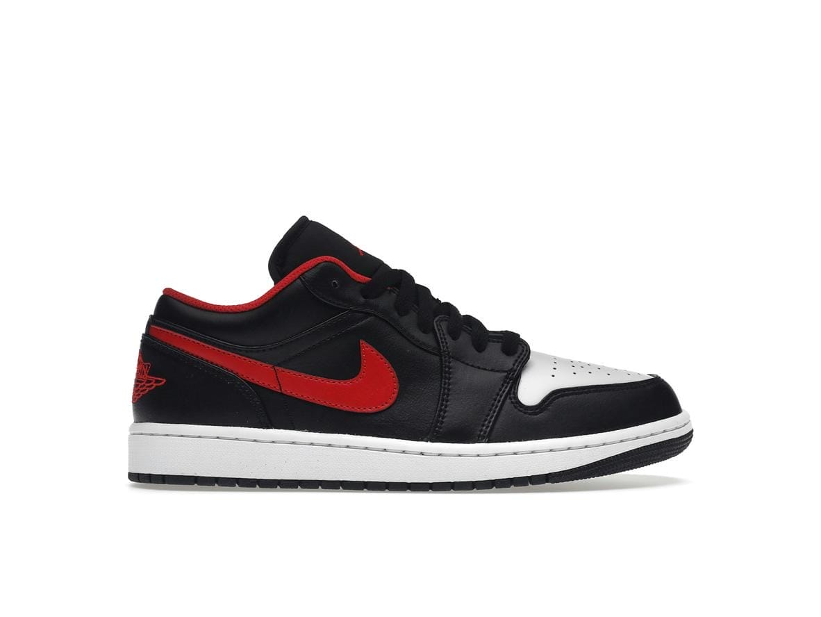 Air Jordan 1 Low White Toe Black/Fire Red/White Sneakers - 553558-063 - Image 2