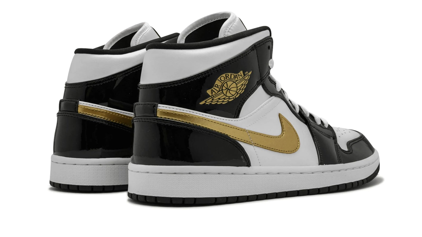 Air Jordan 1 Mid SE "Black Gold Patent Leather" - Image 4