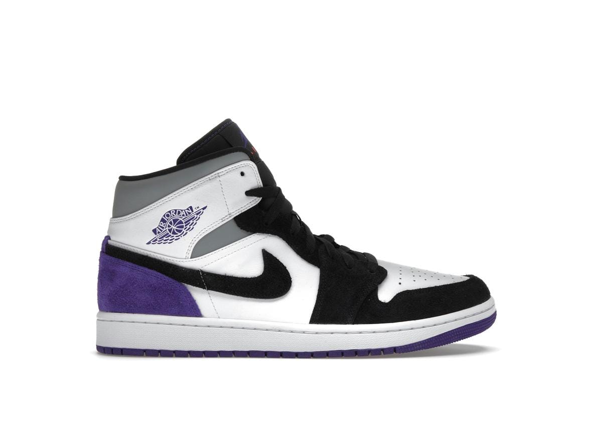 Air Jordan 1 Mid SE Purple White Black Light Solar Flare Varsity Purple Sneakers - 852542-105