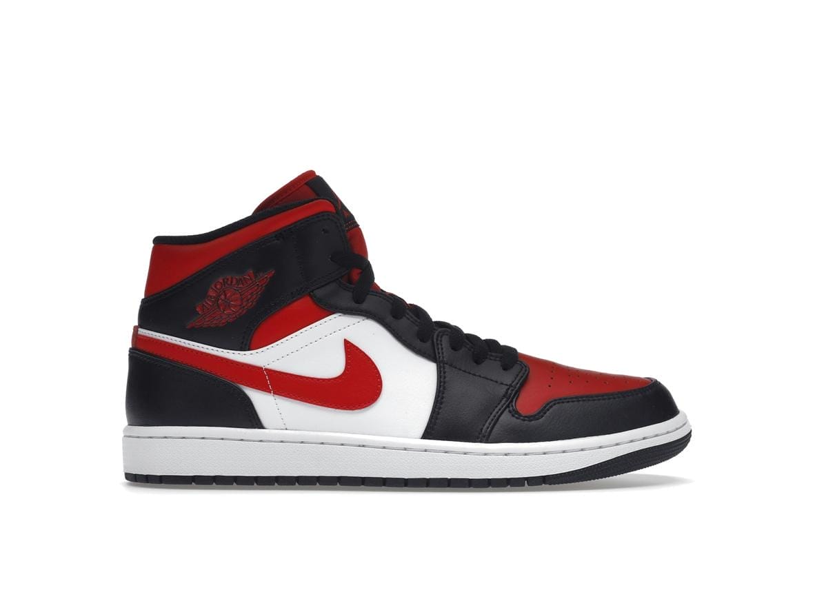 Air Jordan 1 Mid White Black Red 2022 Shoes | 554724-079 - Image 2