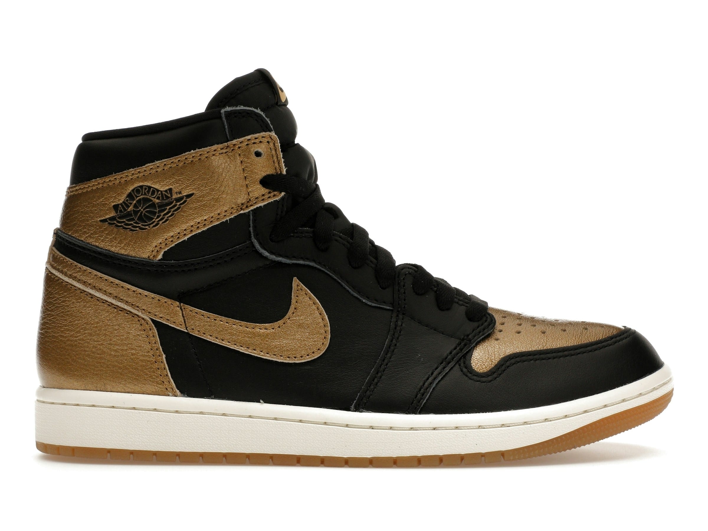 Air Jordan 1 Retro High OG Black Metallic Gold Shoes | DZ5485-071 - Image 2