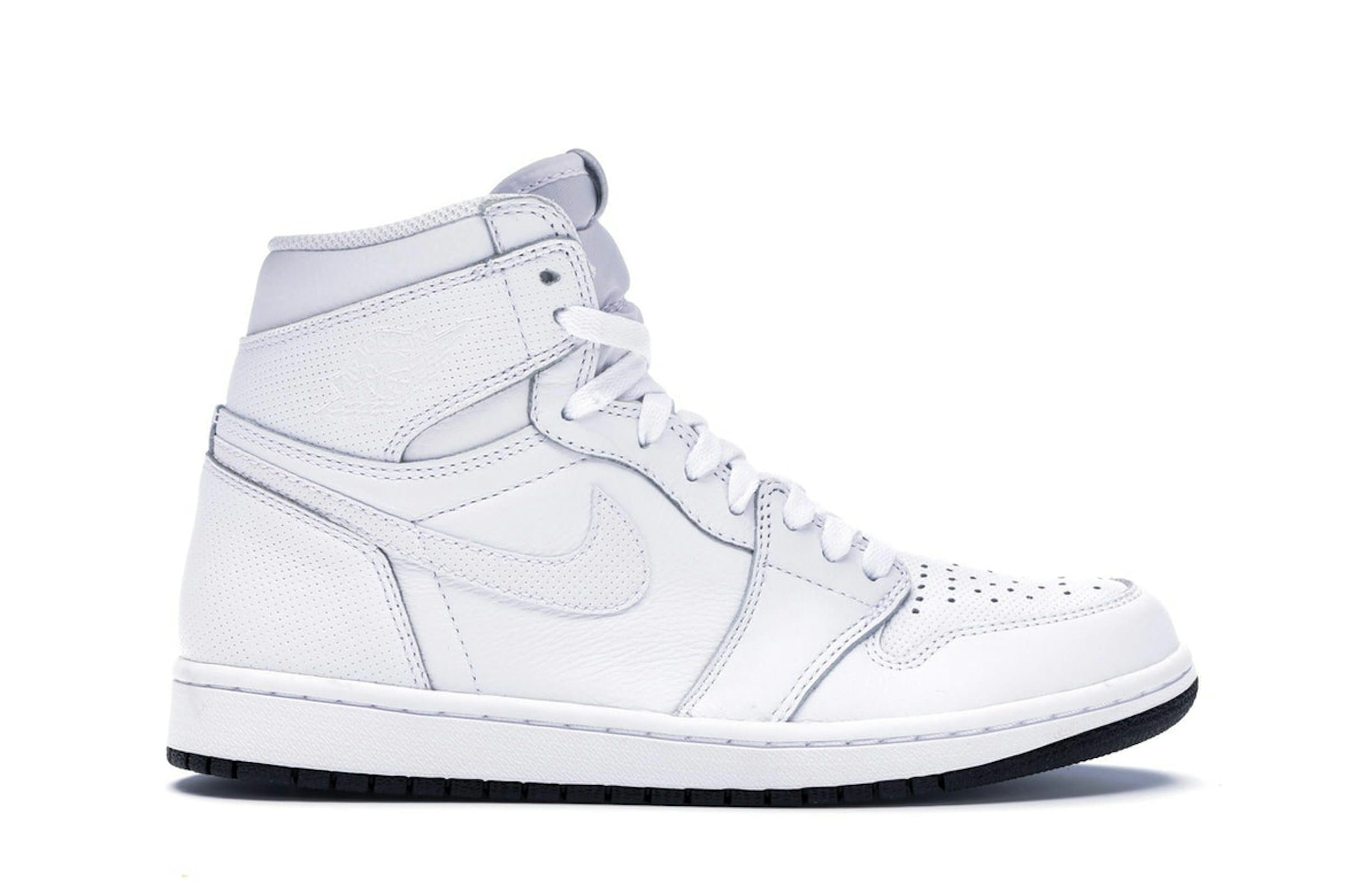 Air Jordan 1 Retro White Perforated Shoes | 555088-100 - Image 2
