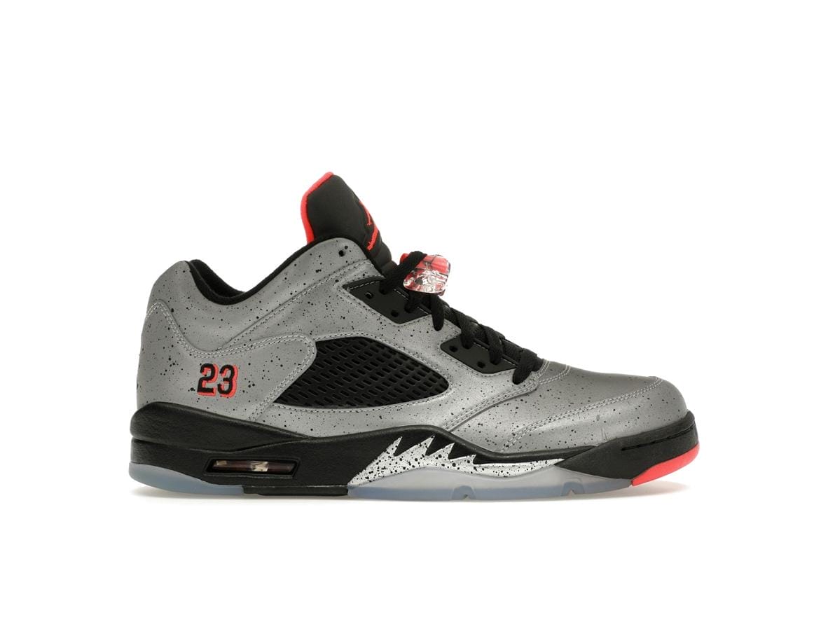 Air Jordan 5 Retro Low Neymar Reflective Silver Black Sneakers | Style Code 846315-025 - Image 2