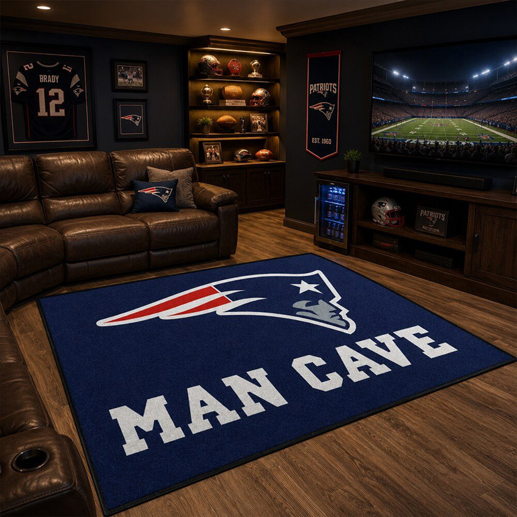 AJ Brown New England Patriots Man Cave Area Rug 2026 NE Patriots Merch Gift For Football Fans
