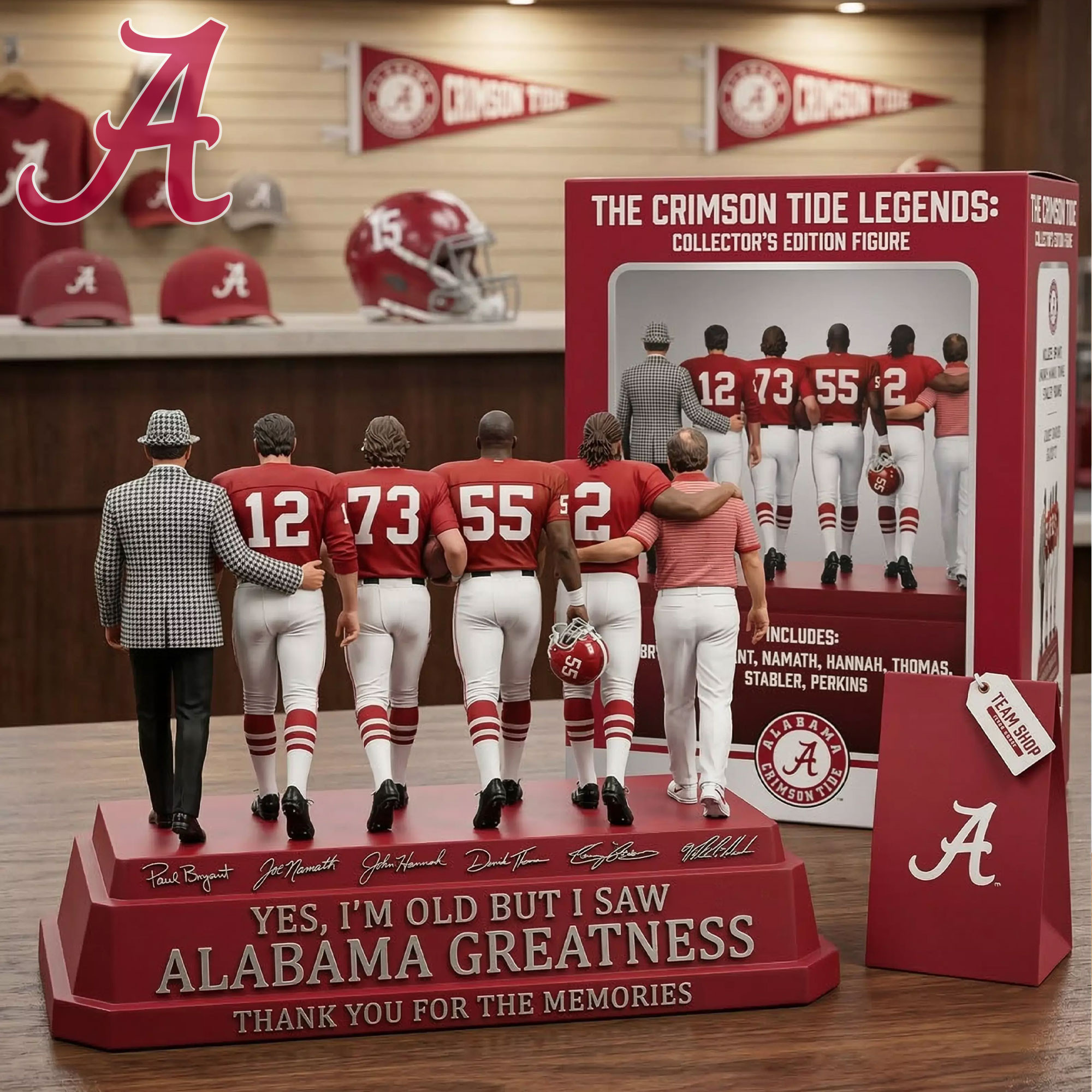 Alabama Crimson Tide Legends 3D Acrylic Plaque Fan Gift Man Cave Decor