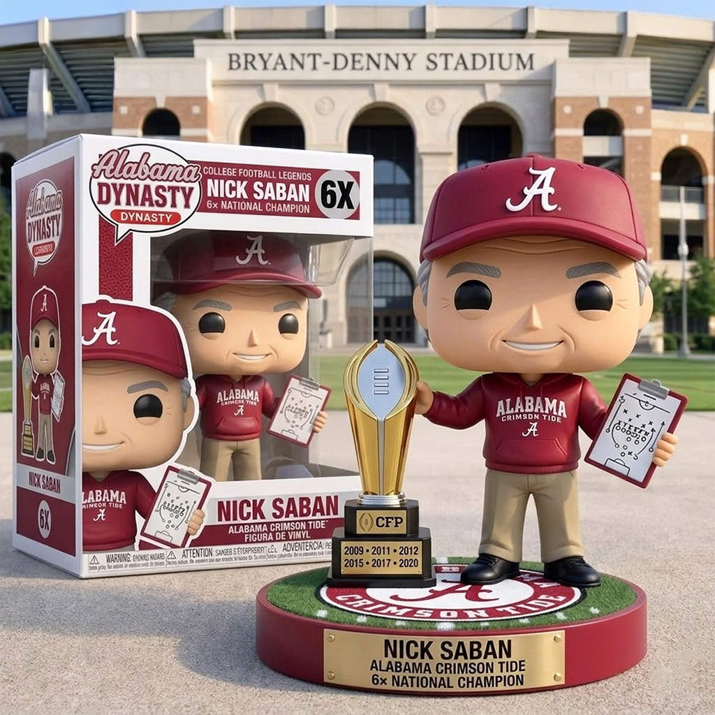 Alabama Crimson Tide Nick Saban 6X National Champion Funko Pop Commemorative Nick Saban Merch