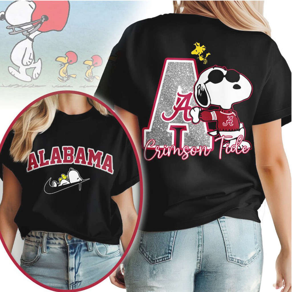 Alabama Crimson Tide Snoopy Joe Cool Roll Tide T-Shirt Alabama Crimson Tide Merch Gameday Gifts