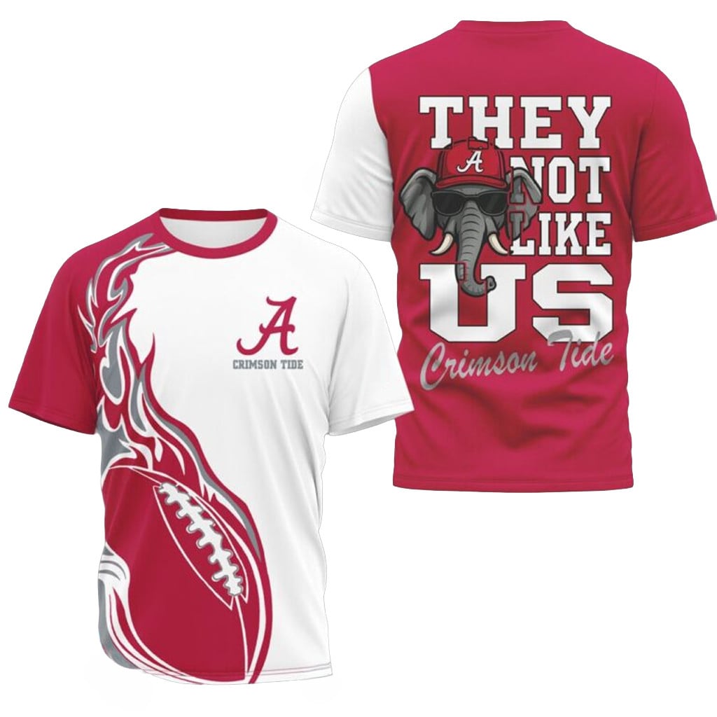 Alabama Crimson Tide They Not Like Us Big Al Mascot Graphic T-Shirt Gifts For Football Fans