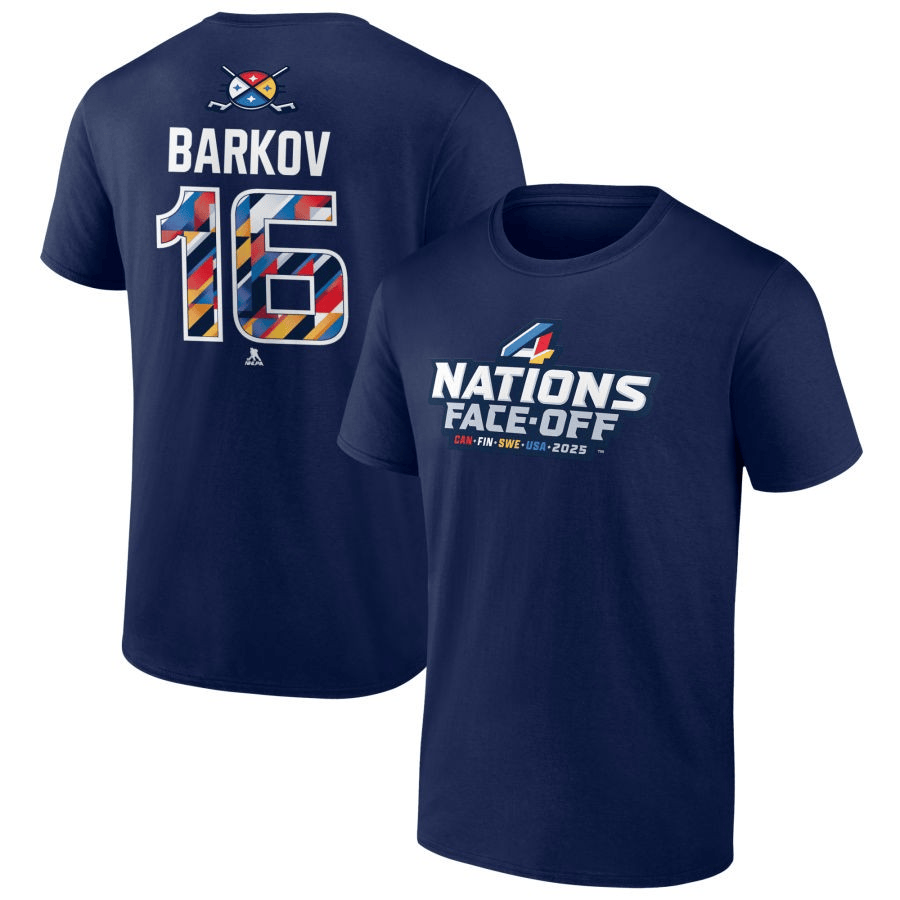 Aleksander Barkov 2025 4 Nations Face-Off Pick-A-Player Navy T-Shirt