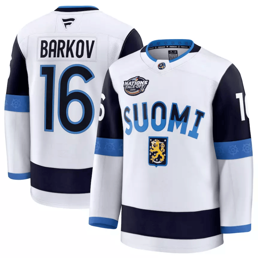 Aleksander Barkov Finland 2025 4 Nations Face-Off Premium Jersey