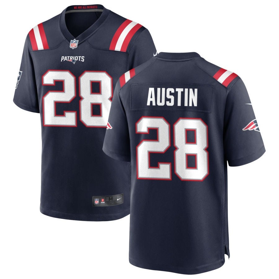 Alex Austin New England Patriots 2025 Game Jersey - Navy