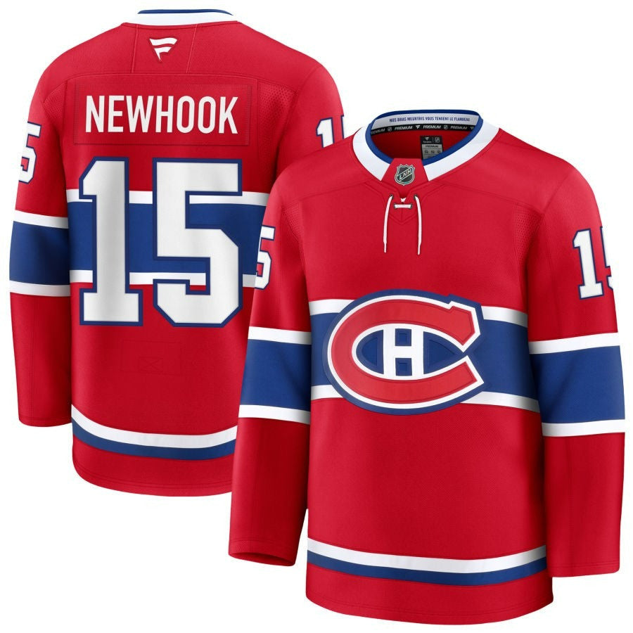 Alex Newhook Montreal Canadiens 2025 Home Premium Red Jersey 1 Alex Newhook Montreal Canadiens 2025 Home Premium Red Jersey