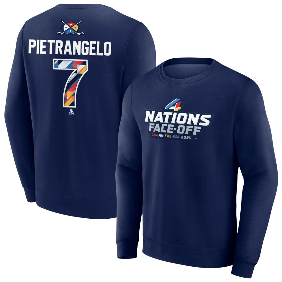 Alex Pietrangelo 2025 4 Nations Face-Off Pick-A-Player Pullover Navy Sweatshirt
