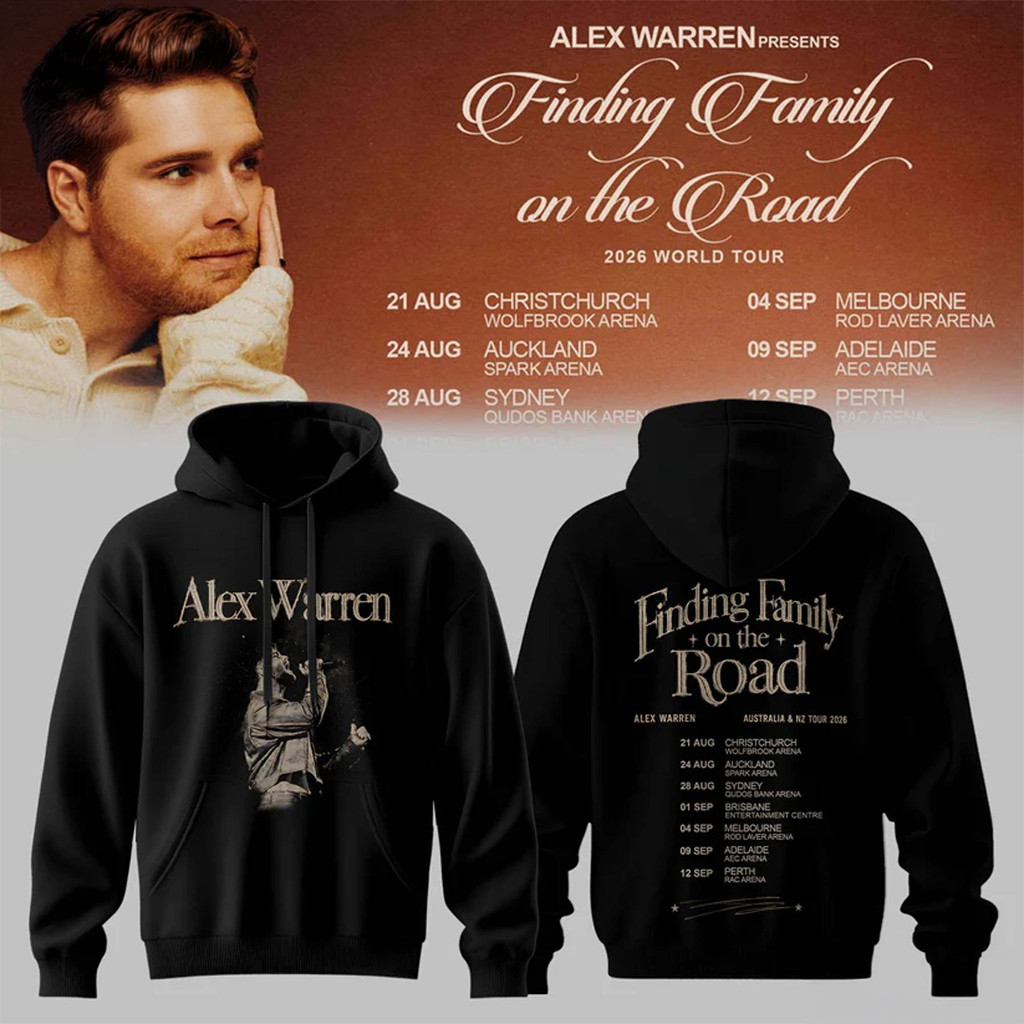 Alex Warren Tour Merch 2026 Alex Warren Finding Family On The Road Hoodie Music Lover Gifts