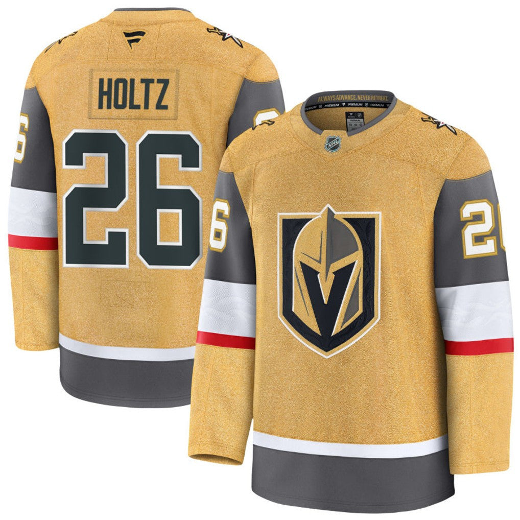 Alexander Holtz Vegas Golden Knights 2025 Home Premium Jersey - Gold 1 Alexander Holtz Vegas Golden Knights 2025 Home Premium Jersey - Gold