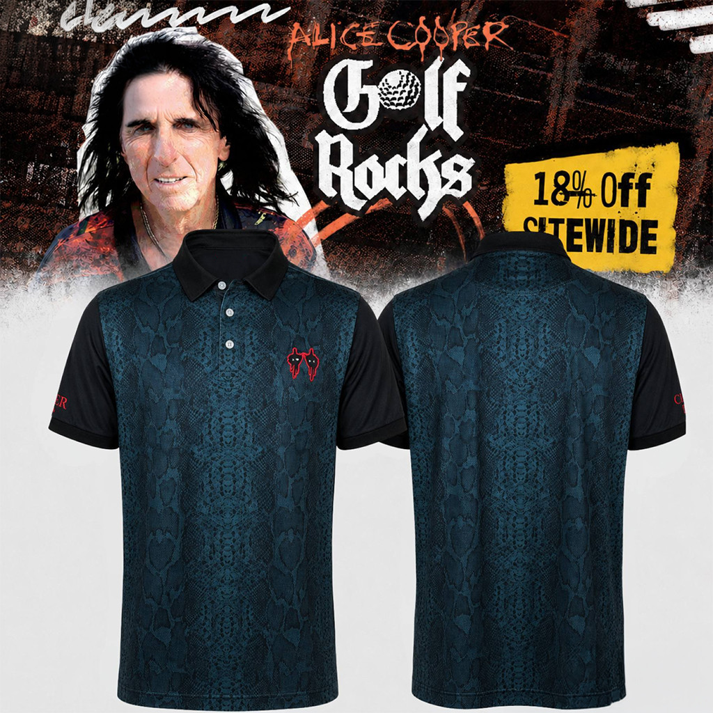 Alice Cooper Schools Out Club Golf Polo Shirt Alice Cooper Merch Gift Ideas