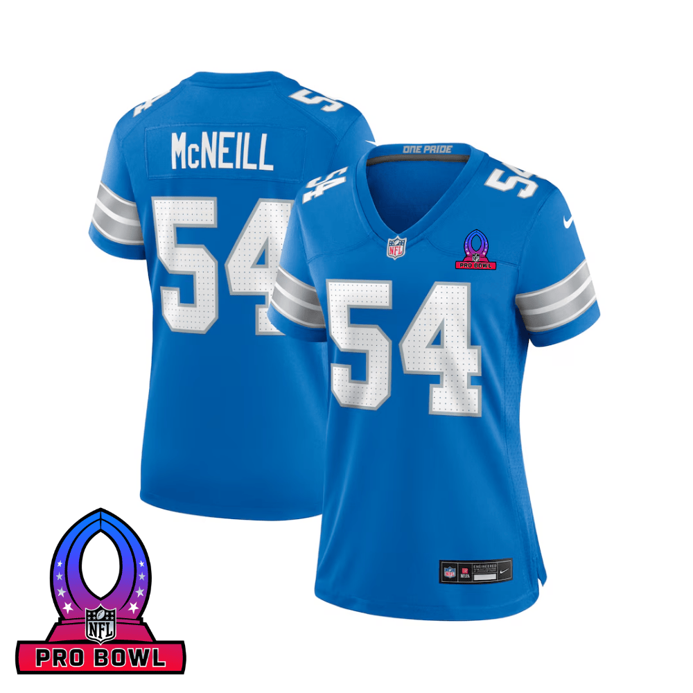 Alim McNeill Detroit Lions 2025 Pro Bowl Patch Game Jersey - Blue