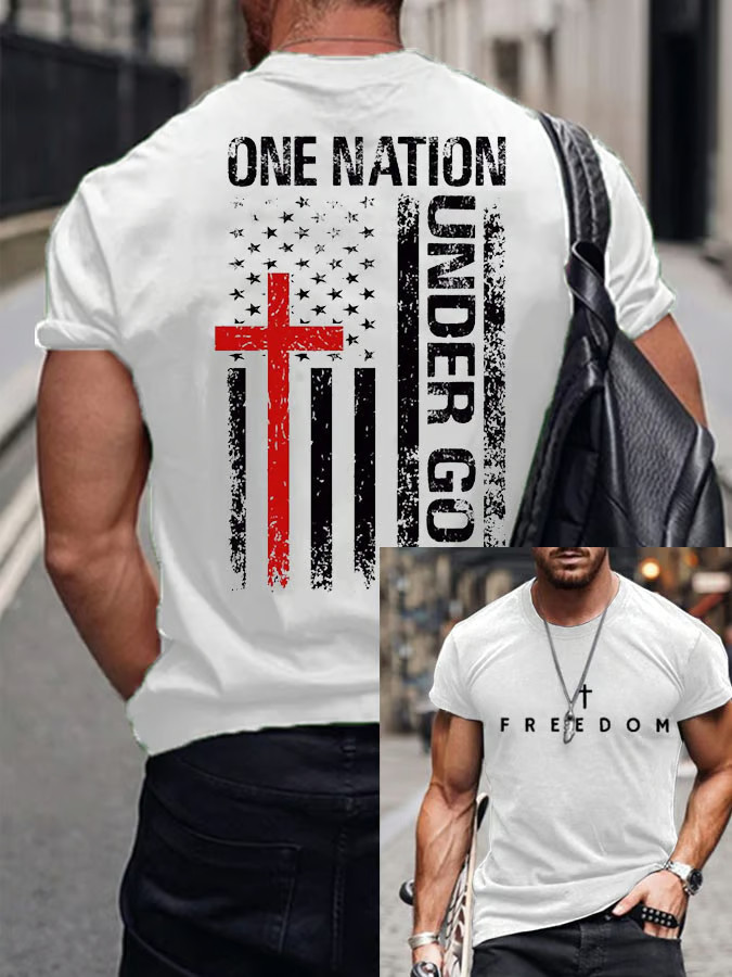 All American Halftime Show Merch Men's Freedom One Nation Under God T-Shirt TPUSA Merch