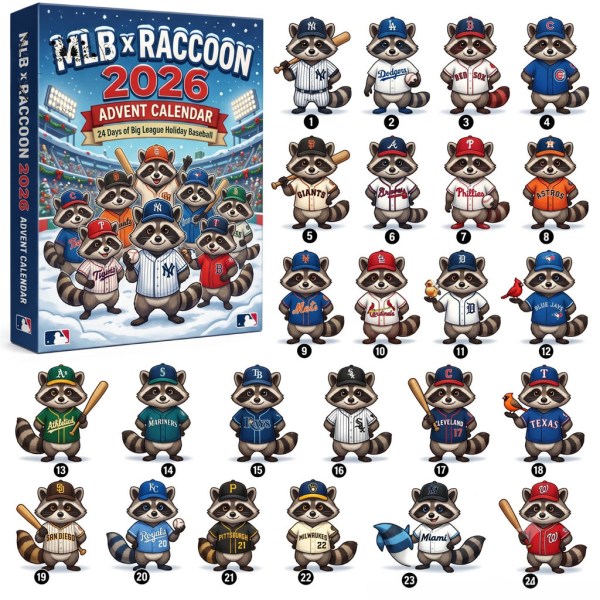 All Baseball Team X Raccoon Advent Calendar 2026 Christmas Gift For Baseball Lovers - Image 2