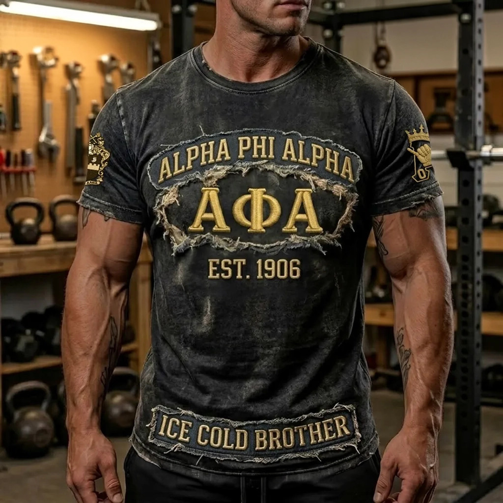 Alpha Phi Alpha Distressed Vintage T-Shirt Ice Cold Brothers Shirt APA Fraternity Merch Gifts