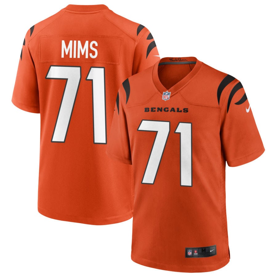 Amarius Mims Cincinnati Bengals 2025 Alternate Game Jersey - Orange