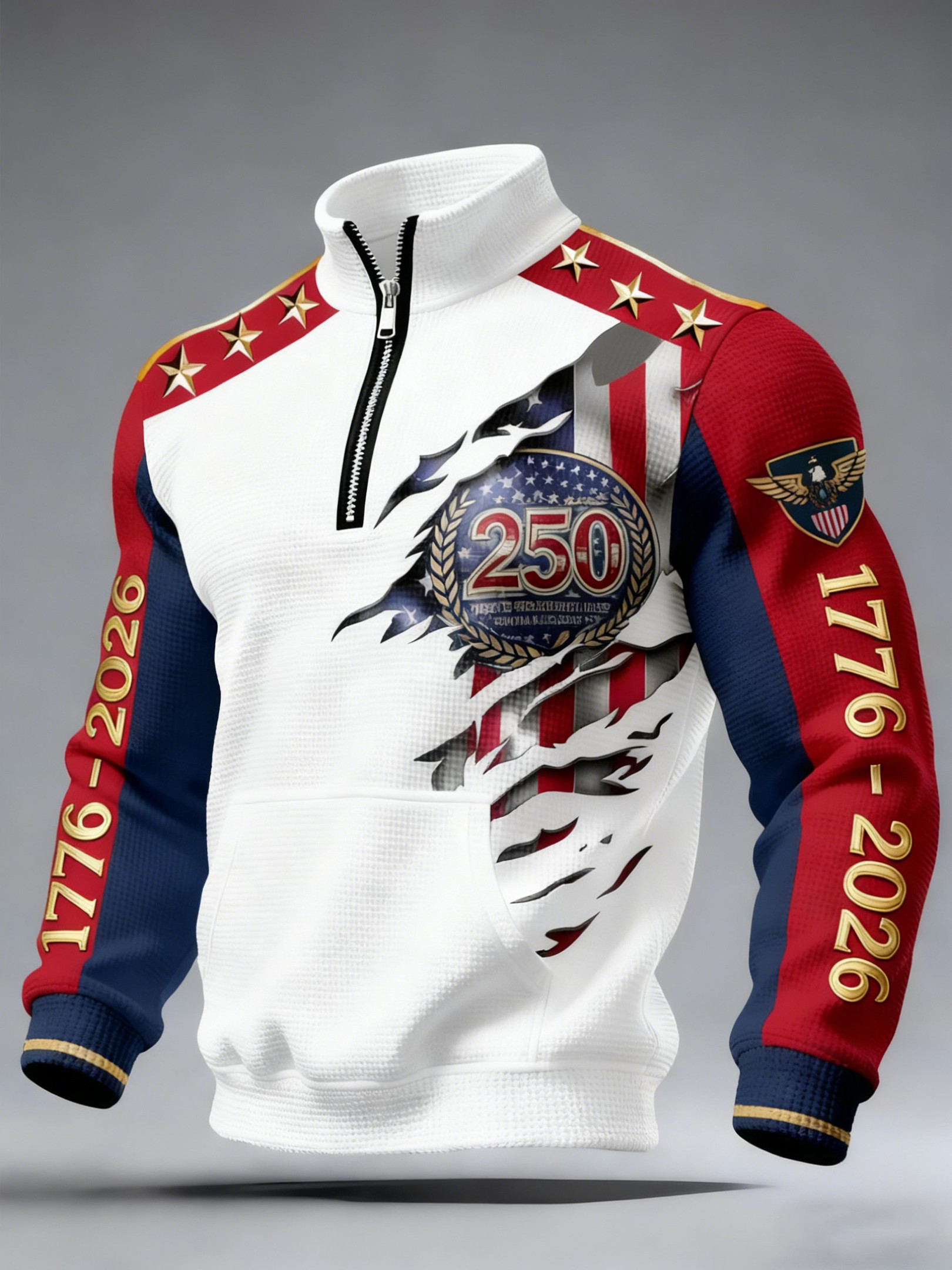 America 250Th Anniversary Quarter Zip Sweatshirt 1776 2026 Merch Fourth Of July Apparel Men's
