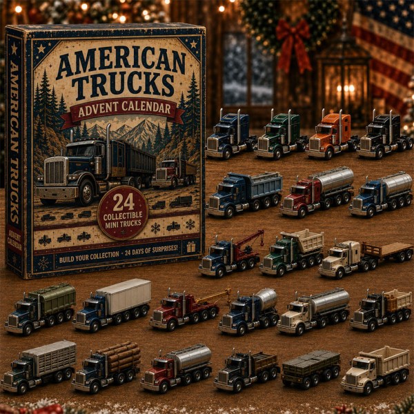 American Trucks Advent Calendar 2026 24 Days Of Christmas Ornaments Xmas Gifts For Truckers - Image 2