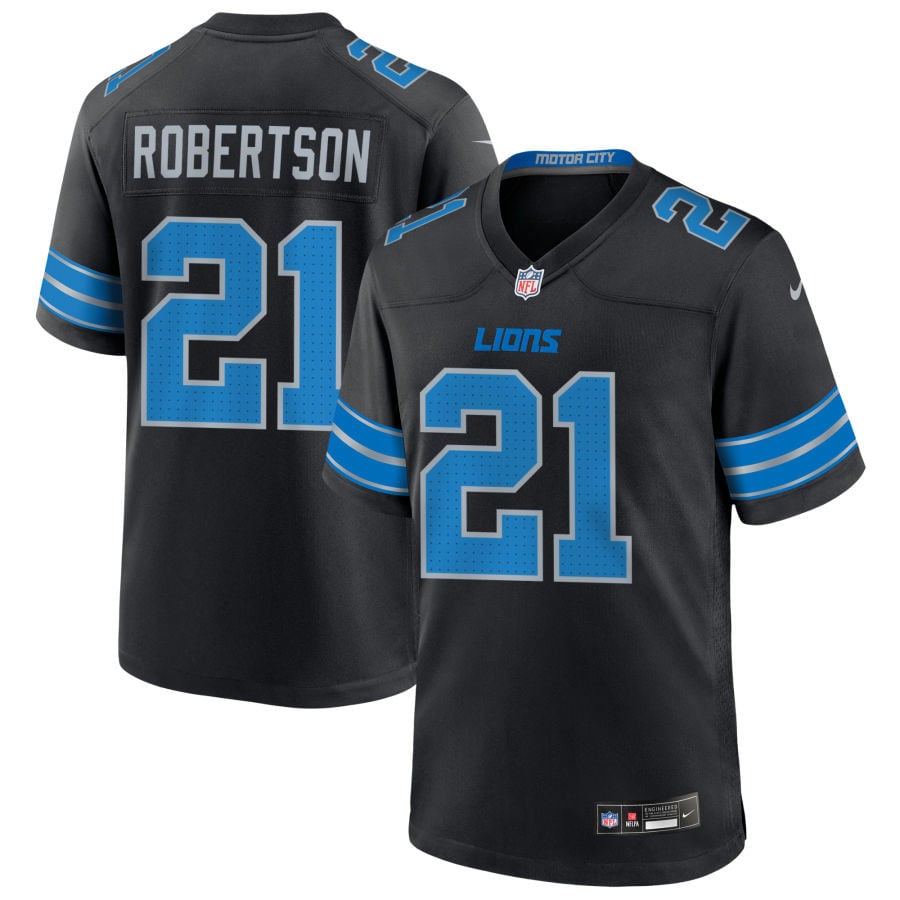 Amik Robertson Detroit Lions 2025 Alternate Game Jersey - Black