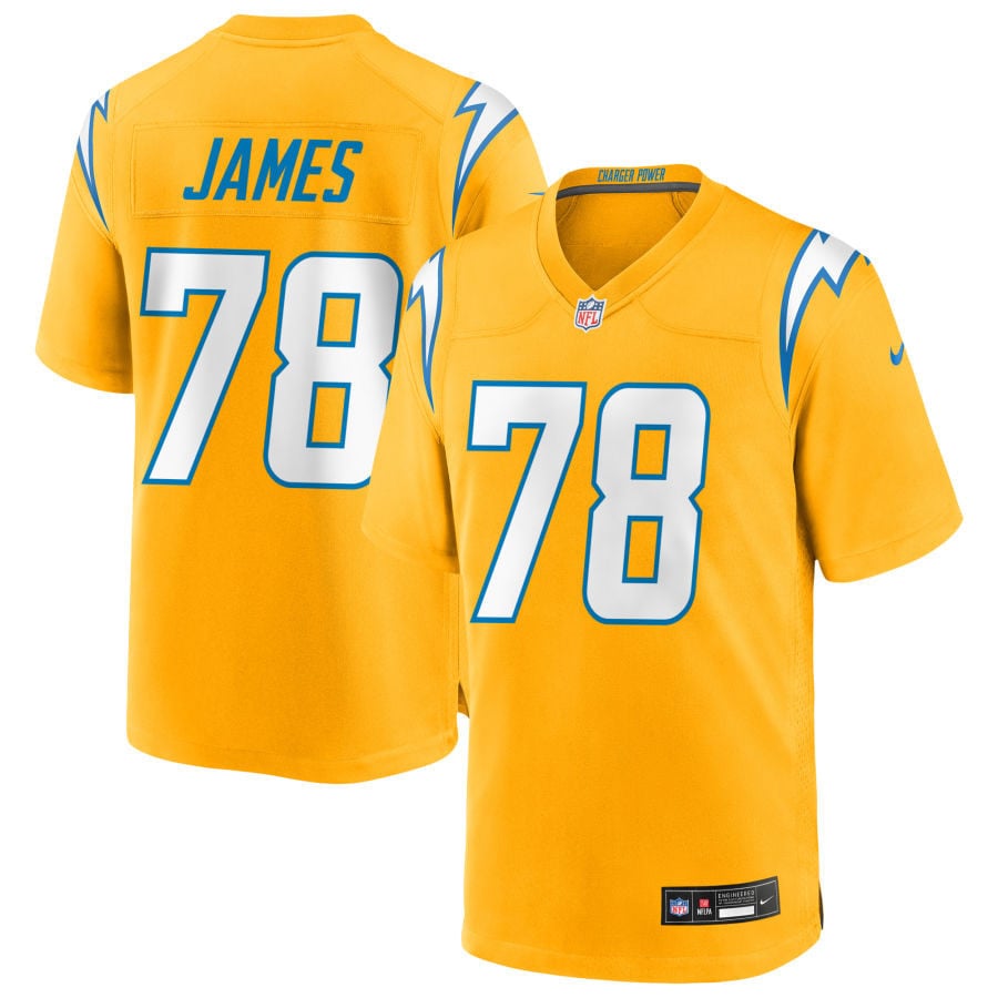 Andre James Los Angeles Chargers 2025 Alternate Charger Power Game Jersey - Gold