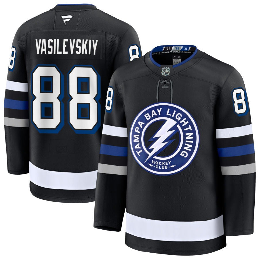 Andrei Vasilevskiy Tampa Bay Lightning 2025 Alternate Premium Black Jersey 1 Andrei Vasilevskiy Tampa Bay Lightning 2025 Alternate Premium Black Jersey