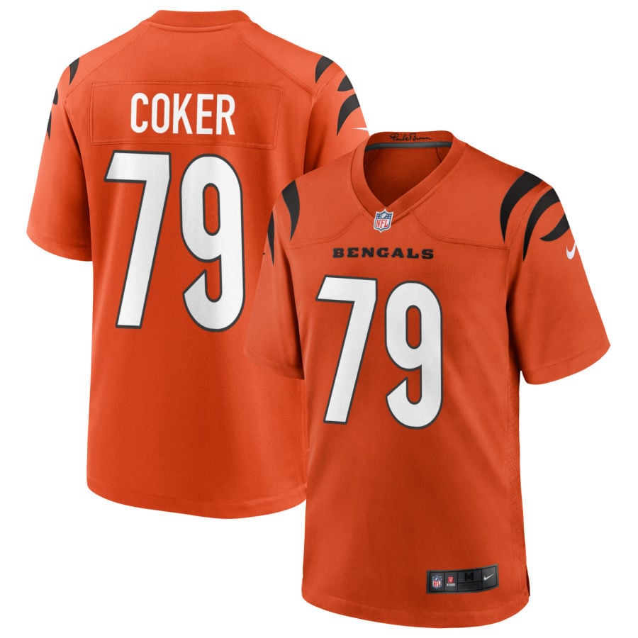 Andrew Coker Cincinnati Bengals 2025 Alternate Game Jersey - Orange