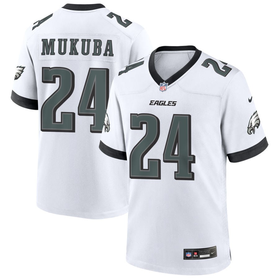 Andrew Mukuba Philadelphia Eagles 2025 Game Jersey - White