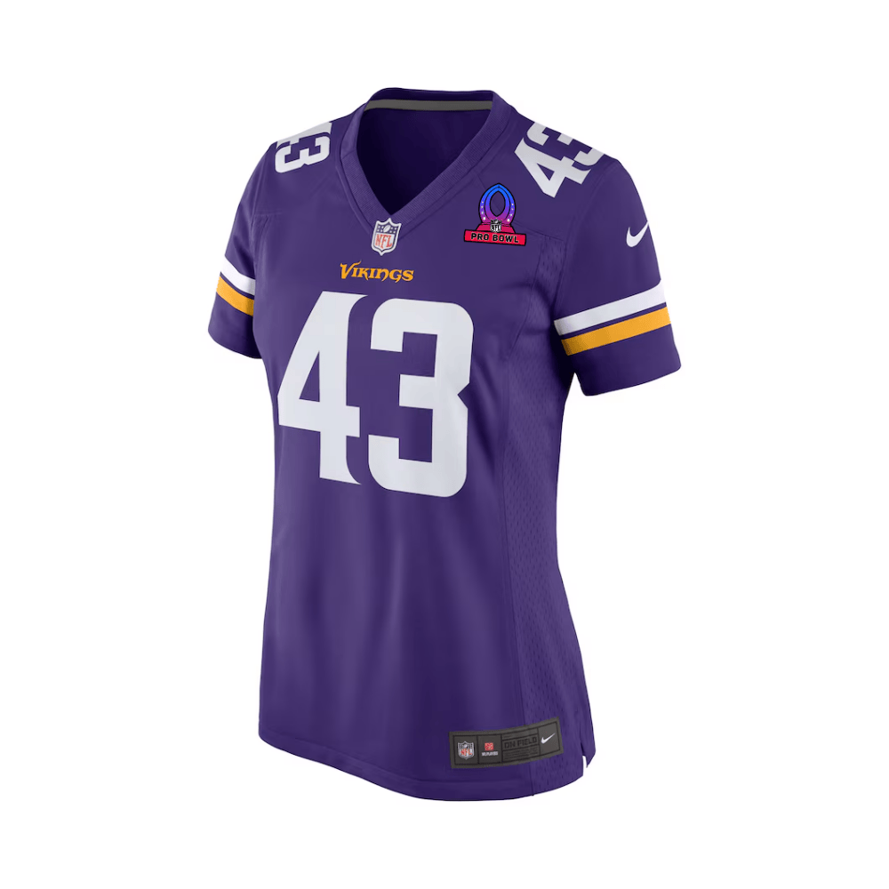 Andrew Van Ginkel Minnesota Vikings 2025 Pro Bowl Patch Game Jersey - Purple - Image 3