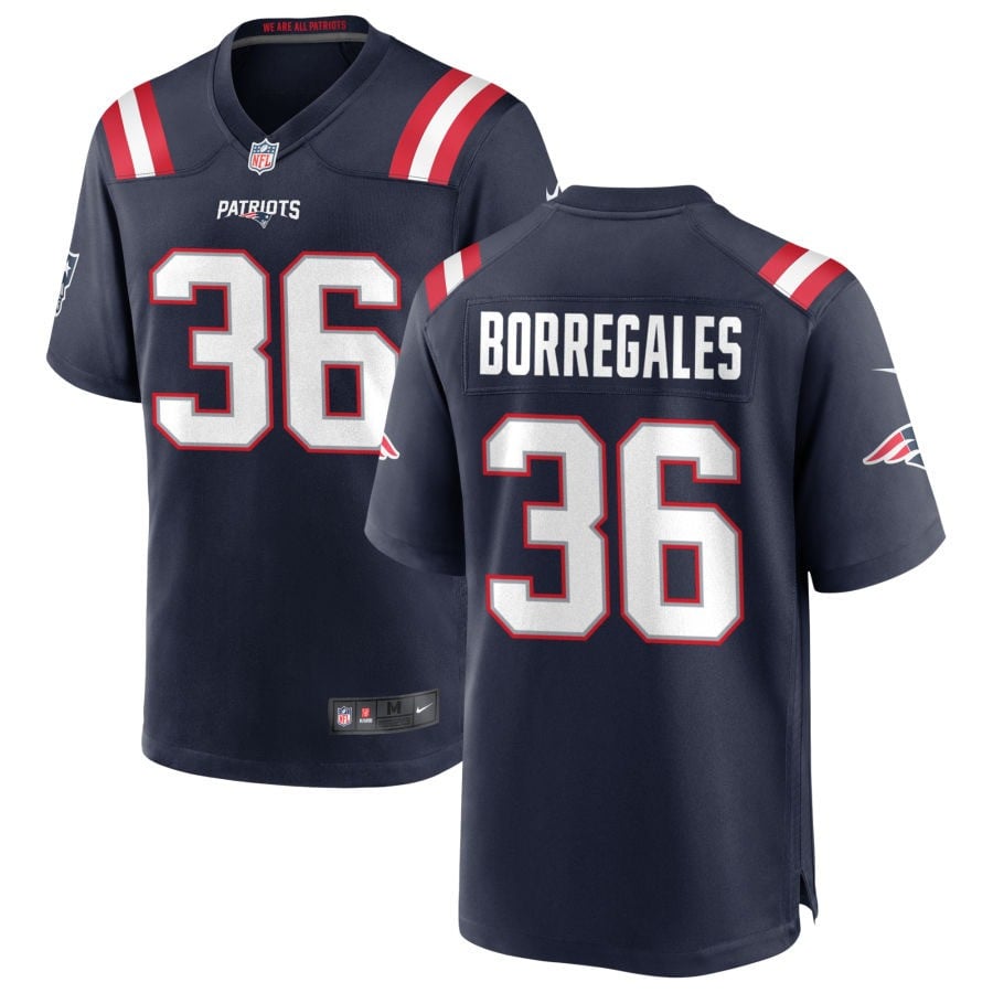 Andy Borregales New England Patriots 2025 Game Jersey - Navy