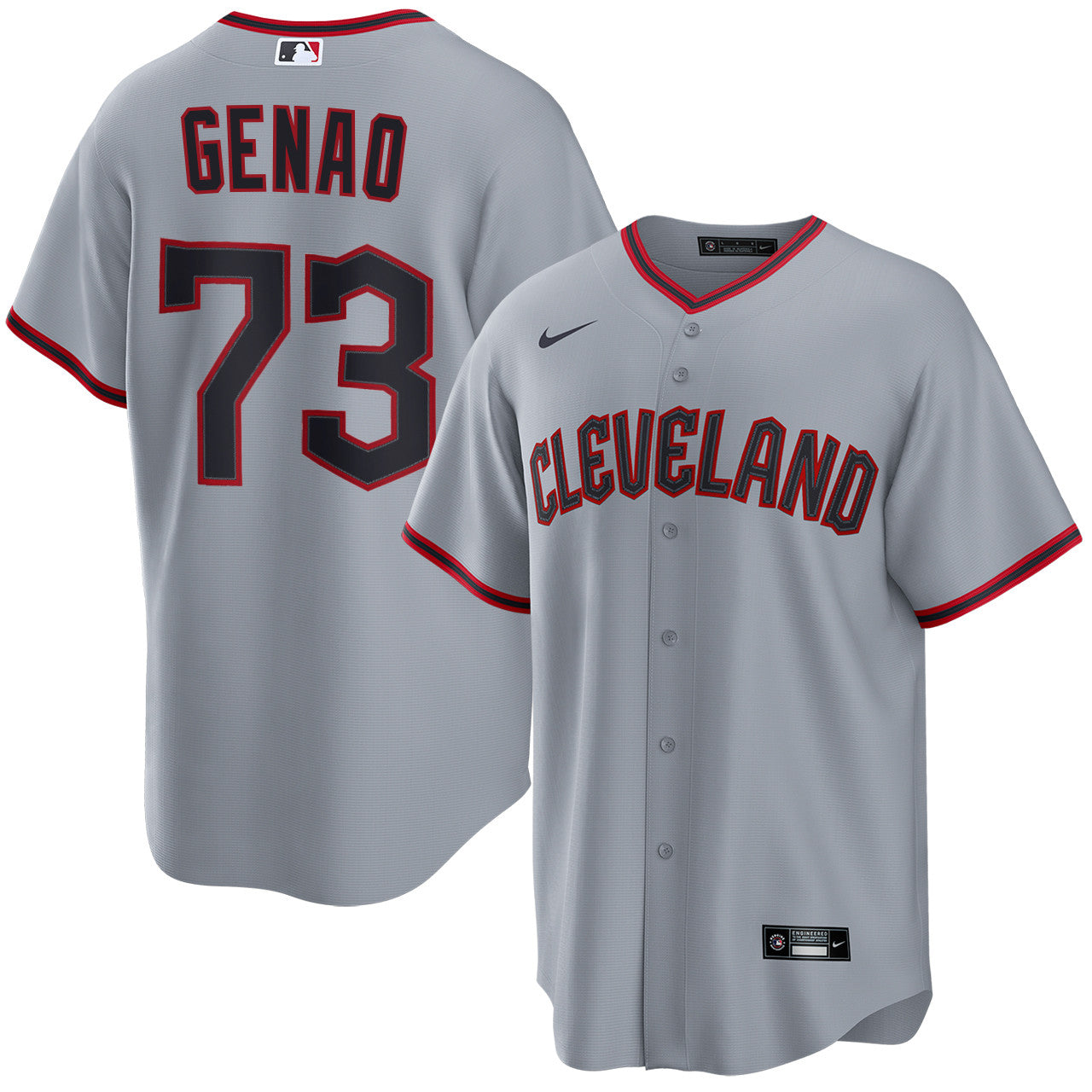 Angel Genao Cleveland Guardians 2026 Road Jersey - Grey