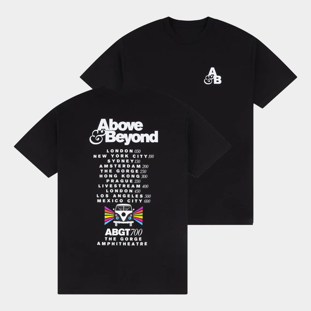 Anjunabeats Merch 2026 ABGT700 Road To 700 T-Shirt Black Gifts For Brothers