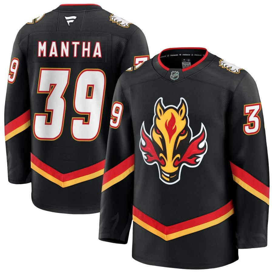 Anthony Mantha Calgary Flames 2025 Alternate Premium Jersey - Black 1 Anthony Mantha Calgary Flames 2025 Alternate Premium Jersey - Black