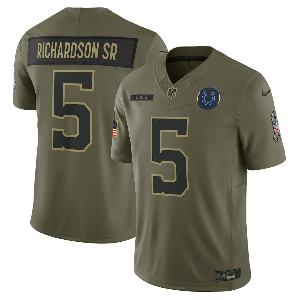 Anthony Richardson Sr. Indianapolis Colts 2025 Salute to Service Limited Jersey - Olive