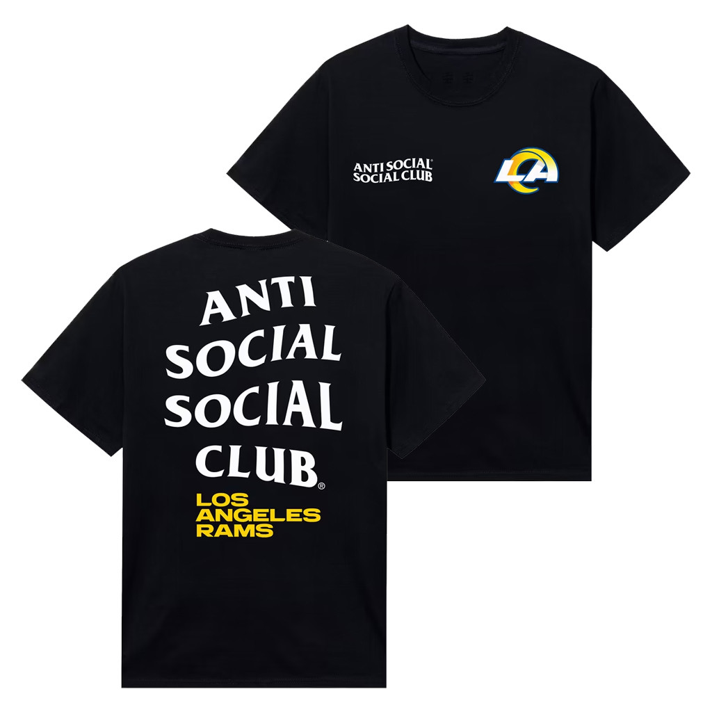 AntiSocialSocialClub x NFL Merch 2026 AntiSocialSocialClub x LA Rams Team T-Shirt Fans Gifts
