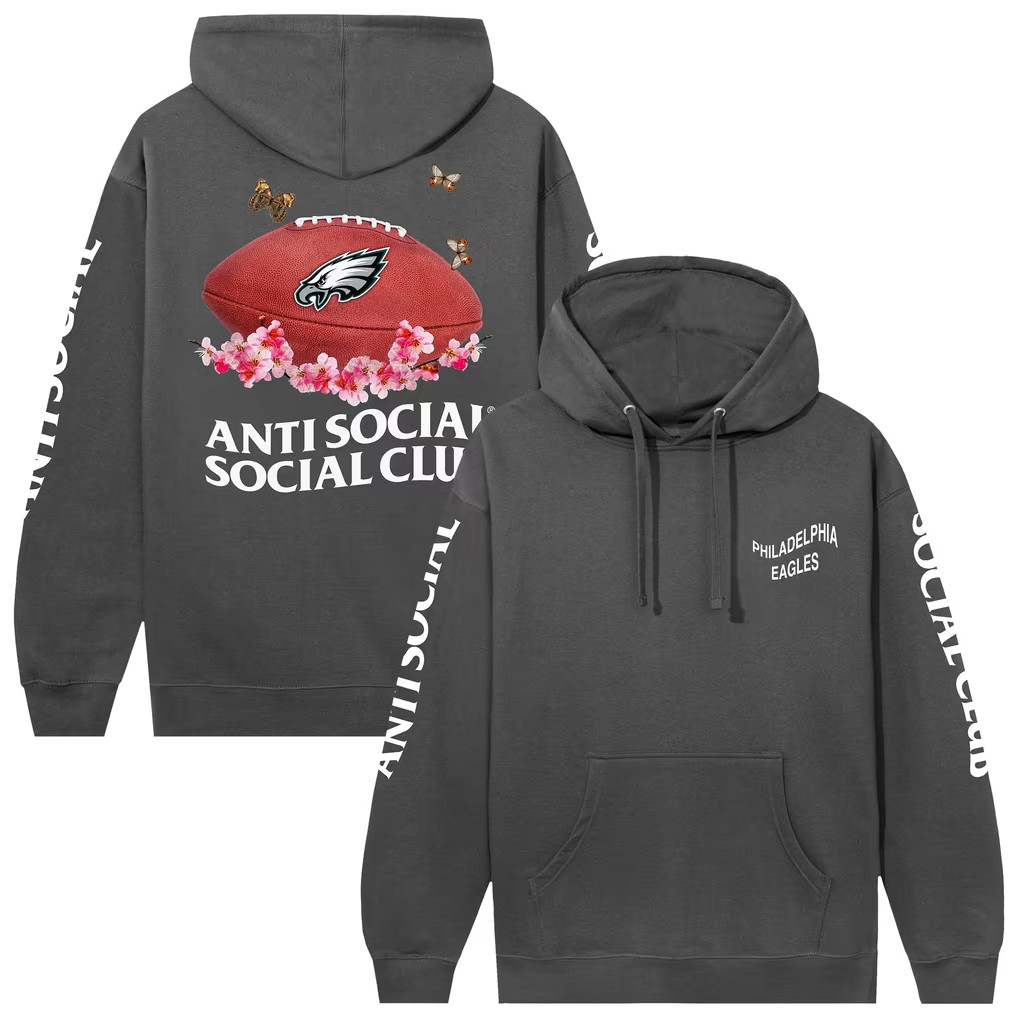 AntiSocialSocialClub x NFL Merch 2026 Philadelphia Eagles Blossom Hoodie Football Fan Gifts