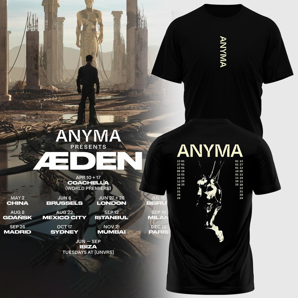 Anyma 2026 AEDEN World Tour T-Shirt Anyma Merch Gifts For DJ Fans